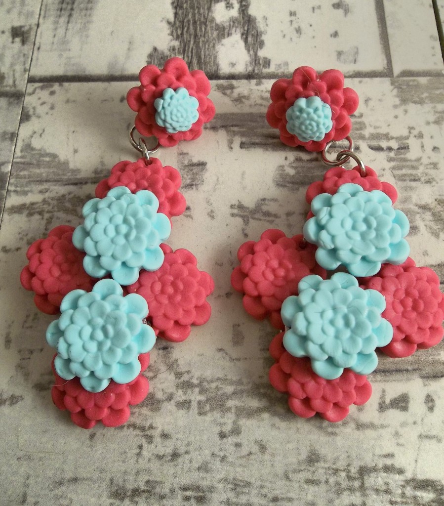 pinkclayflowerearrings